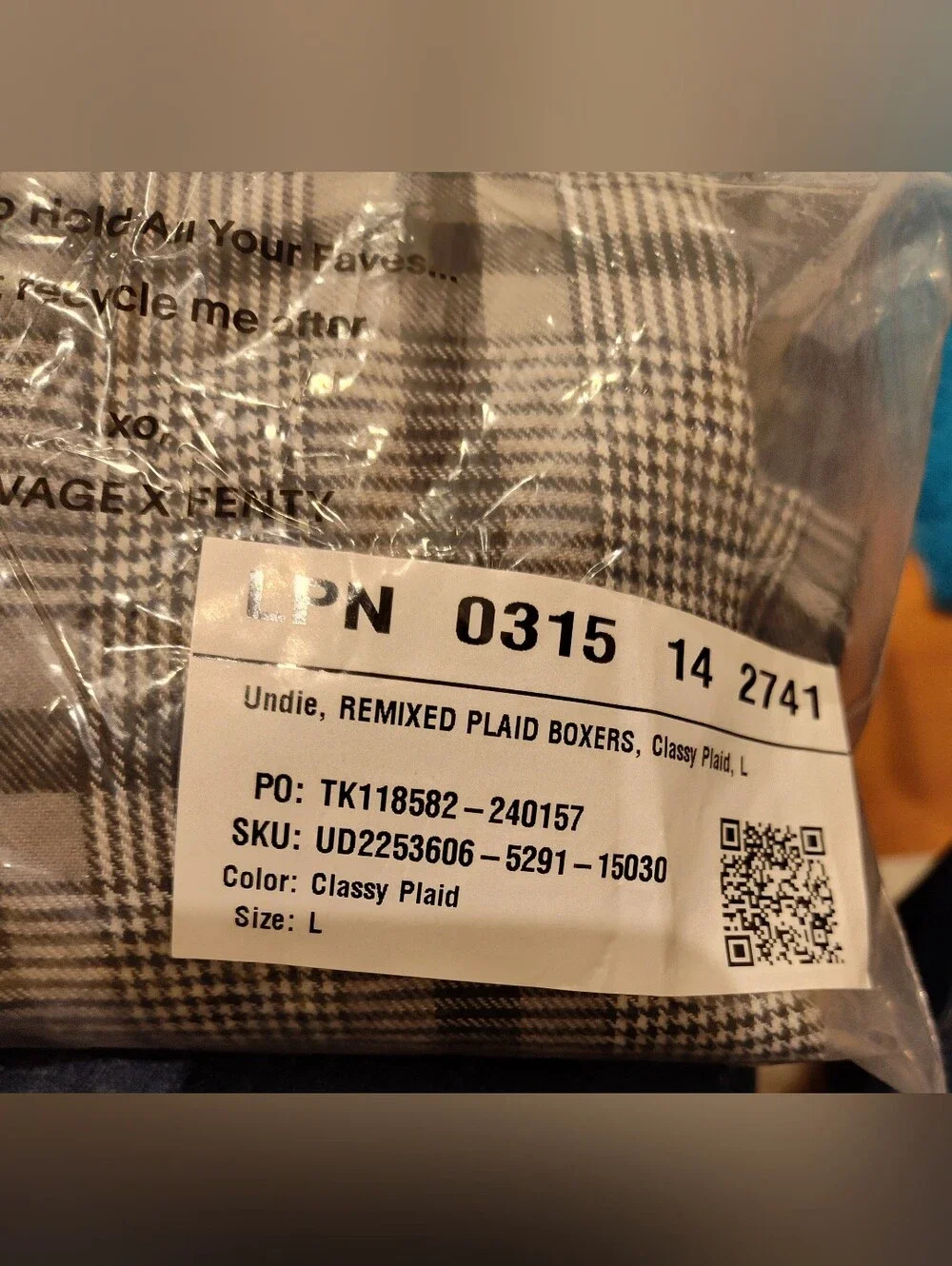 Savage X Fenty Men's Remixed Plaid Boxers